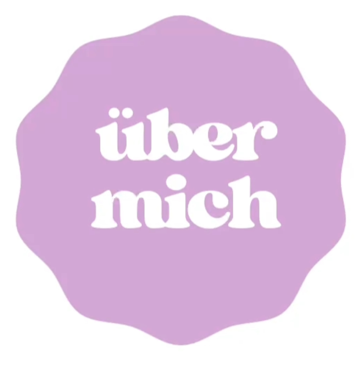 Kreis mit Schriftzug 'über mich'